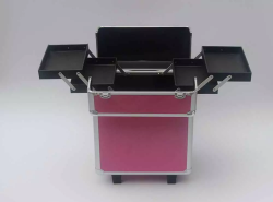 Pink Trolley Aluminum Makeup Box With Wheels Online – MSACase