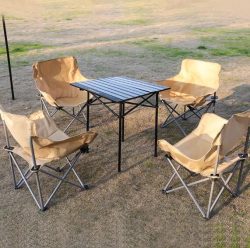 Outdoor Tent Factory Sturdy And Wear-Resistant Outdoor Solid-Color Camping Table Chair Set