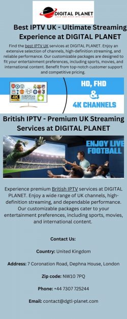 British IPTV Services – Stream Your favourite UK Channels at DIGITAL PLANET