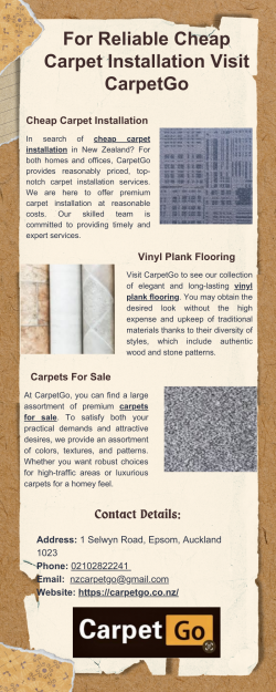 For Reliable Cheap Carpet Installation Visit CarpetGo