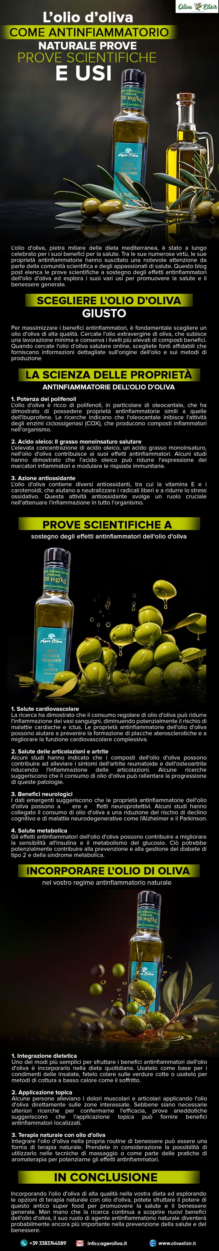 L’olio d’oliva come antinfiammatorio naturale: Prove scientifiche e usi
