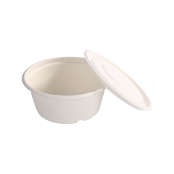1200ml Larger bowl-bagasse with lid/cover L18*H8.0cm