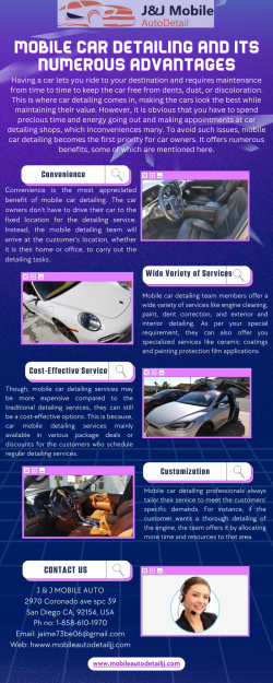 Mobile Car Detailing and Its Numerous Advantages