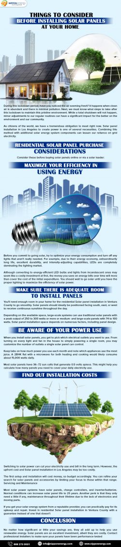 Things to Consider Before Installing Solar Panels at Your Home