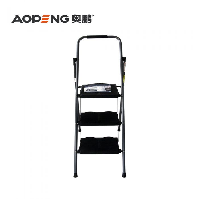 AP-1113G Three Step Ladder, Folding Step Stool, Step Stool with Wide Anti-Slip Pedal, Lightweigh ...