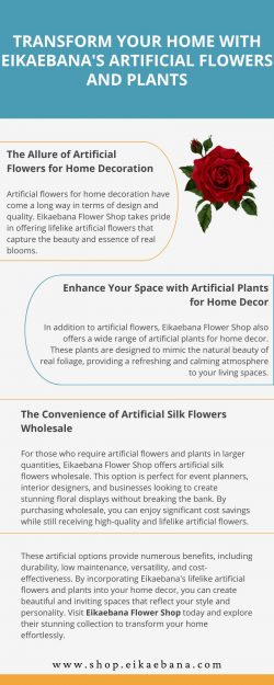 Transform Your Home with Eikaebana’s Artificial Flowers and Plants