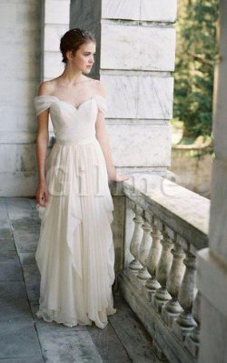 Abito da Sposa A Terra Sensuale con Criss-cross in Chiffon Stravagante – Gillne.it