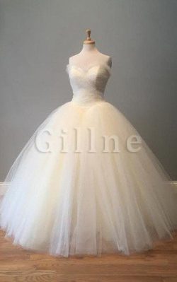 Abito da Sposa Ball Gown Naturale con Criss-cross Schiena Nuda Senza Maniche – Gillne.it