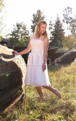 Abito da Sposa con Piega Allacciato Cuore in Chiffon A-Line – Gillne.it