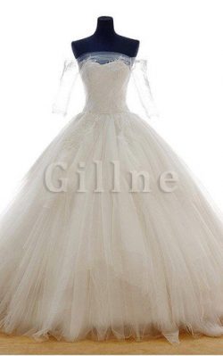 Abito da Sposa con Piega con Applique Cuore A-Line Fuori dalla spalla – Gillne.it