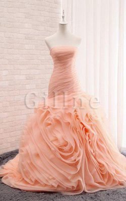 Abito da Sposa in Pizzo Cappellino in Organza Sirena Sotto Ginocchio – Gillne.it