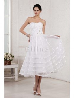 Abito da Sposa Senza Maniche A-Line Cerniera in Taffeta Principessa – Gillne.it