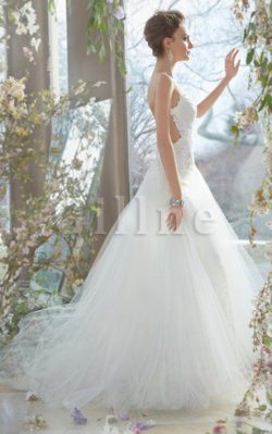 Abito da Sposa Senza Maniche in Tulle Radiosa Conotta Naturale – Gillne.it