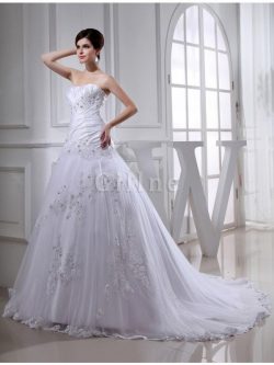 Abito da Sposa Senza Maniche Senza Spalline Allacciato in Tulle Principessa – Gillne.it