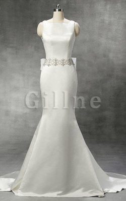 Abito da Sposa Sotto Ginocchio Sirena in Organza Cappellino Tondo – Gillne.it