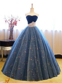 Fantastisch Herz-Ausschnitt Duchesse-Linie Ärmelloses Bodenlanges Abendkleid mit Perlen –  ...