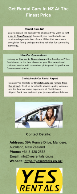 Get Rental Cars In NZ At The Finest Price