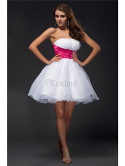 Prinzessin Organza Perlenbesetztes A Linie Cocktailkleid mit Reißverschluss – MeKleid.de