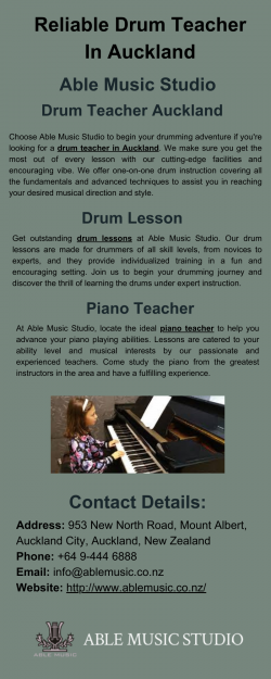 Reliable Drum Teacher In Auckland