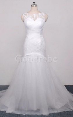 Robe de mariée naturel col en forme de cœur de sirène textile en tulle en organza – GoodRobe