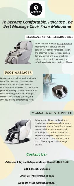 To Become Comfortable, Purchase The Best Massage Chair From Melbourne