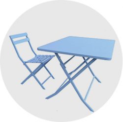 Folding Outdoor Iron Table 3Pcs Dining Restaurant Table And Chair