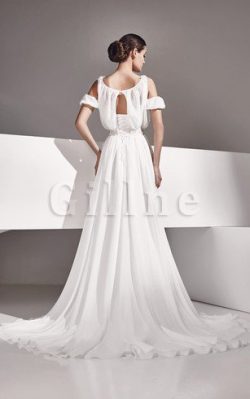 Abito da Sposa a Riva Senza Maniche in Chiffon Alta Vita A Terra – Gillne.it