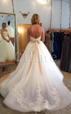 Abito da Sposa Cerniera Cuore Classico con Increspature Sexy – Gillne.it