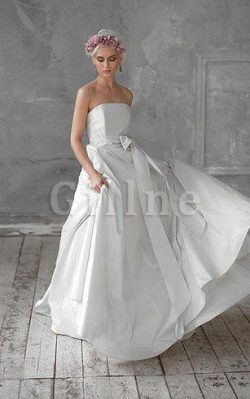 Abito da Sposa Cerniera in Taffeta Naturale con Fusciacca Senza Maniche – Gillne.it