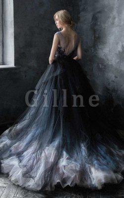 Abito da Sposa Elegante in Tulle con Fusciacca con Nastro Cappellino – Gillne.it