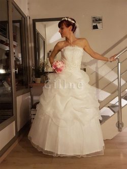 Abito da sposa profeta semplice a sala a terra con increspature in tulle – Gillne.it