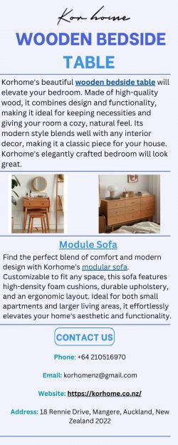 Buy Wooden Bedside Table Online At Korhome