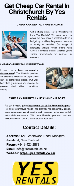 Get Cheap Car Rental In Christchurch By Yes Rentals