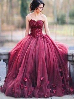 Herz-Ausschnitt Tüll Duchesse-Linie Abendkleid mit Natürlicher Taille ohne Ärmeln – MeKleid.de