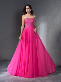 Prinzessin A Linie Ärmelloses Natürliche Taile Sittsames Abendkleid – MeKleid.de