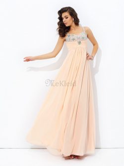 Prinzessin Reißverschluss A-Line Anständiges Abendkleid aus Chiffon – MeKleid.de