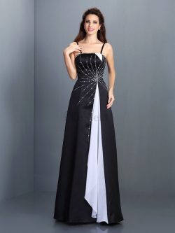 Ärmellos A-Line Spaghetti Träger Prinzessin Abendkleid mit Empire Taille – MeKleid.de