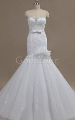 Robe de mariée de lotus bretelles spaghetti avec décoration dentelle cordon de sirène – Go ...