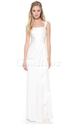 Robe de mariée en plage longueur au niveau de sol asymétrique en taffetas de col carré – G ...