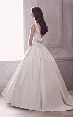 Robe de mariée intemporel majestueux sexy avec sans manches de traîne courte – GoodRobe