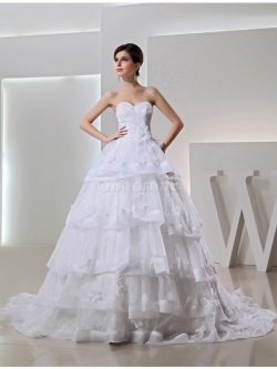 Robe de mariée longue de tour de ceinture empire de mode de bal avec lacets avec perle – G ...