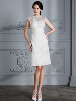 Robe de mariée naturel avec décoration dentelle ligne a en satin de princesse – GoodRobe