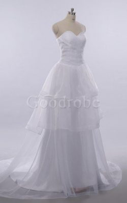 Robe de mariée plissé col en forme de cœur avec lacets avec gradins avec sans manches – Go ...