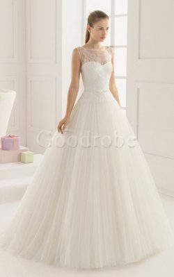 Robe de mariée plissage naturel en salle de traîne moyenne avec mousseline – GoodRobe