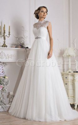 Robe de mariée simple naturel vintage elevé ligne a – GoodRobe