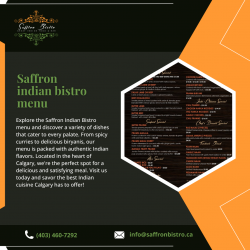 Savor Our Saffron Indian Bistro Menu