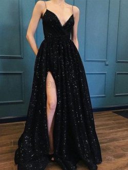 A Linie Prinzessin V-Ausschnitt Unglaublich Ballkleid ohne Ärmeln mit Spaghettiträger – Me ...