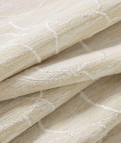 Beige Light-Filtering Jacquard Curtain Fabric