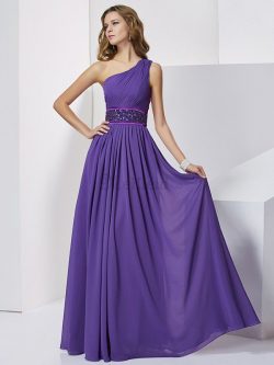 Chiffon Empire Taille Normale Taille Bodenlanges Ballkleid im Empire Stil – MeKleid.de