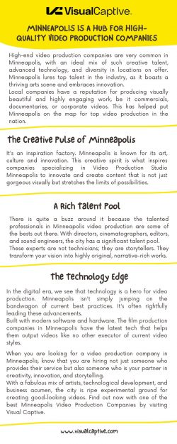 Minneapolis is a Hub for High-Quality Video Production Companies